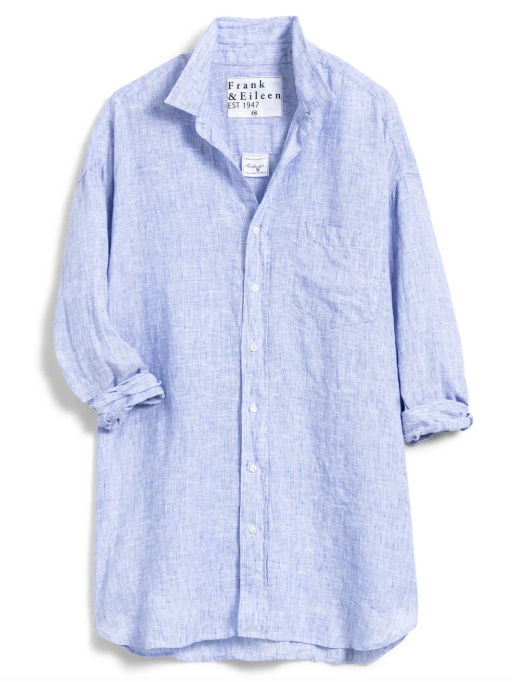 Frank & Eileen Mackenzie Button Up Pale Shirt Color: Blue End on End